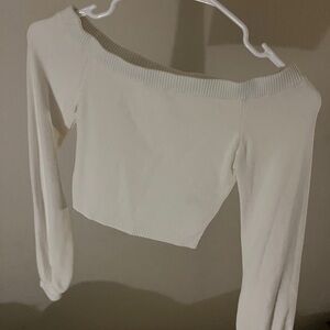 Off-Shoulder Garage Sweater